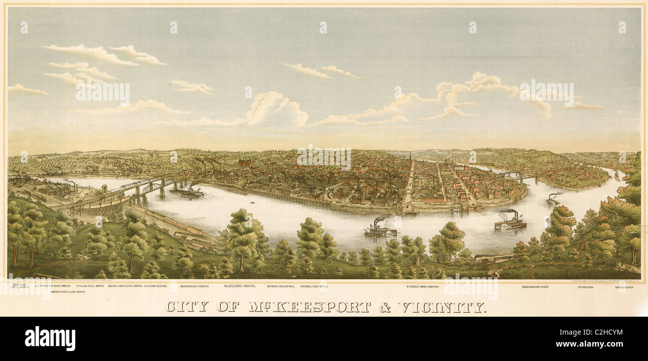 McKeesport, New York 1893 Banque D'Images