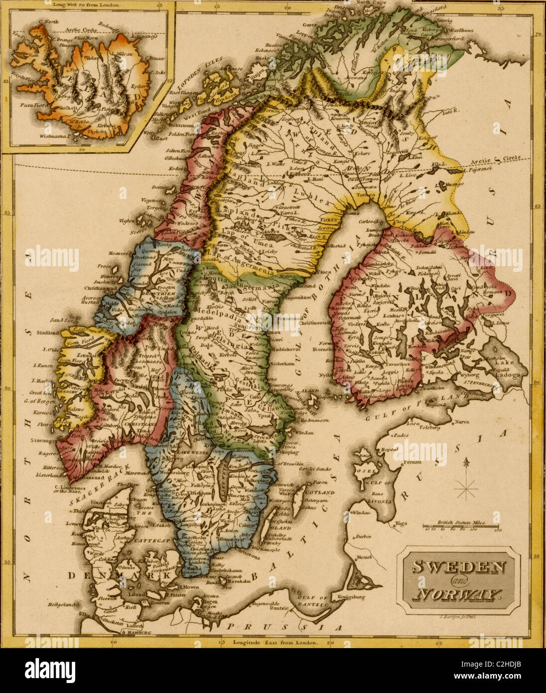 La Suède et la Norvège -1817 Banque D'Images