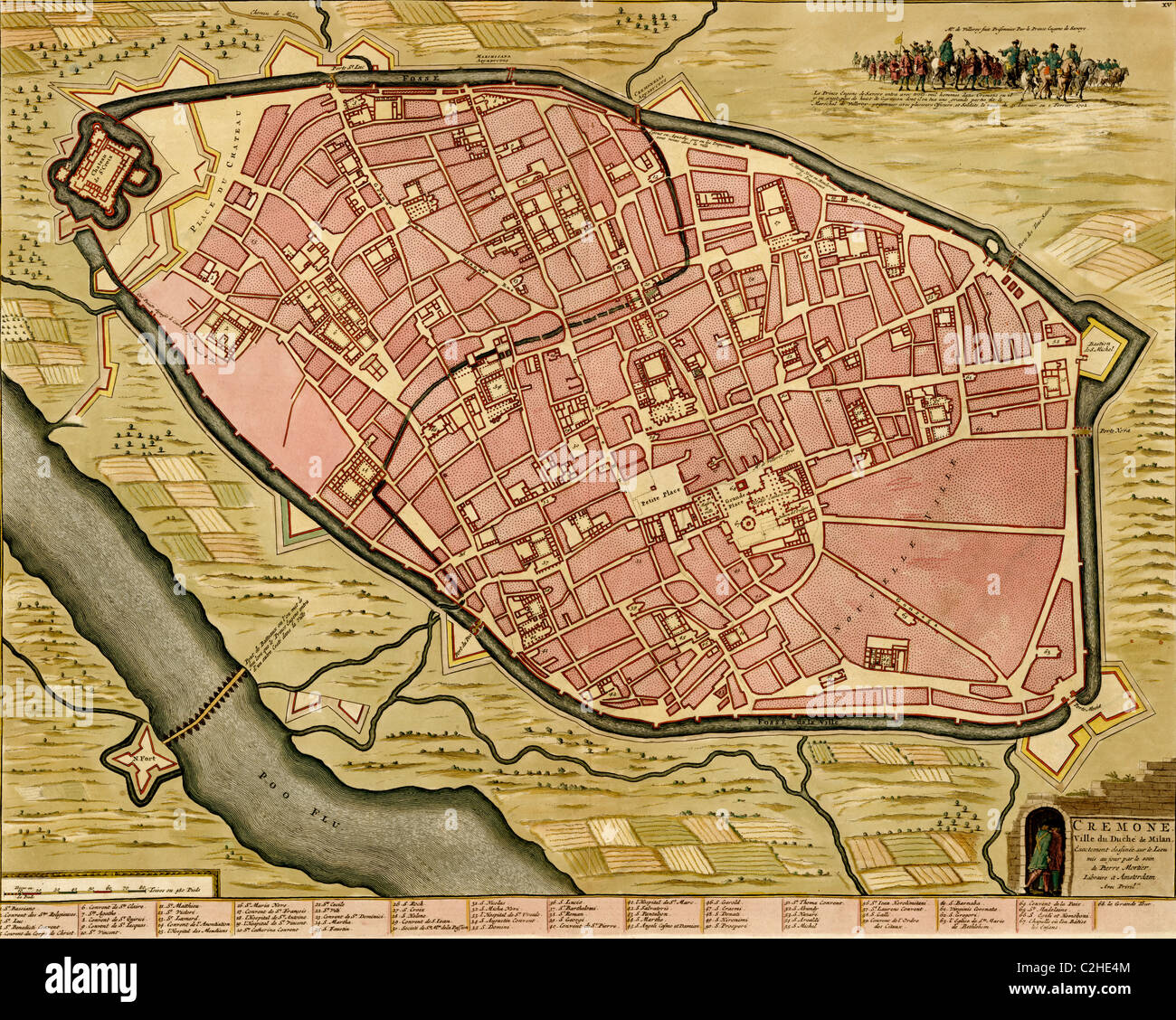 Remparts du Milan - 1700 Banque D'Images