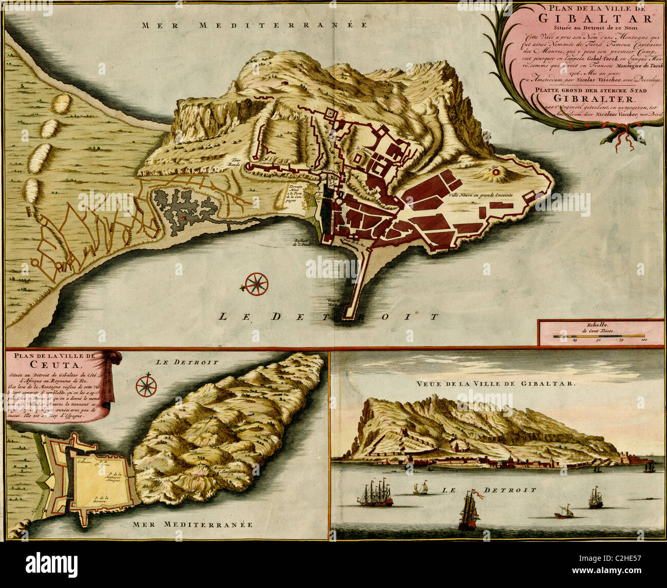 Gibraltar - 1700 Banque D'Images