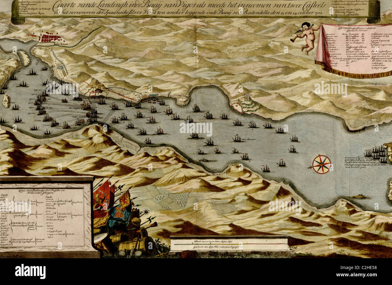 Vigos, Espagne - 1700 - Bataille de la baie de Vigo Banque D'Images
