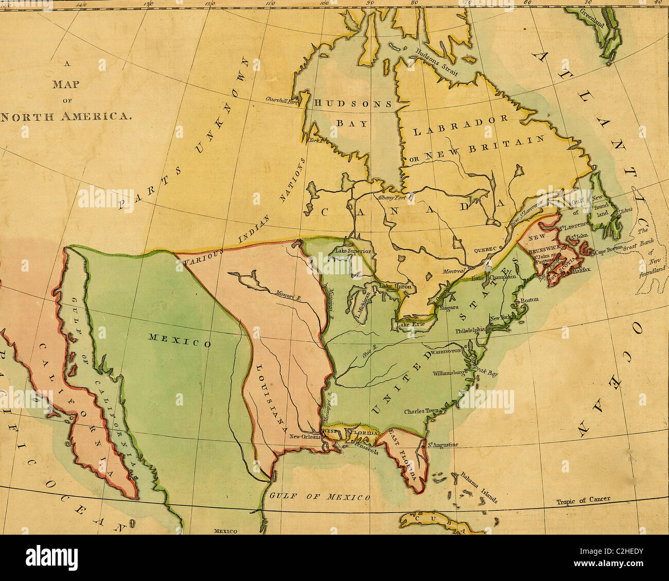 Amérique du Nord - 1803 Banque D'Images