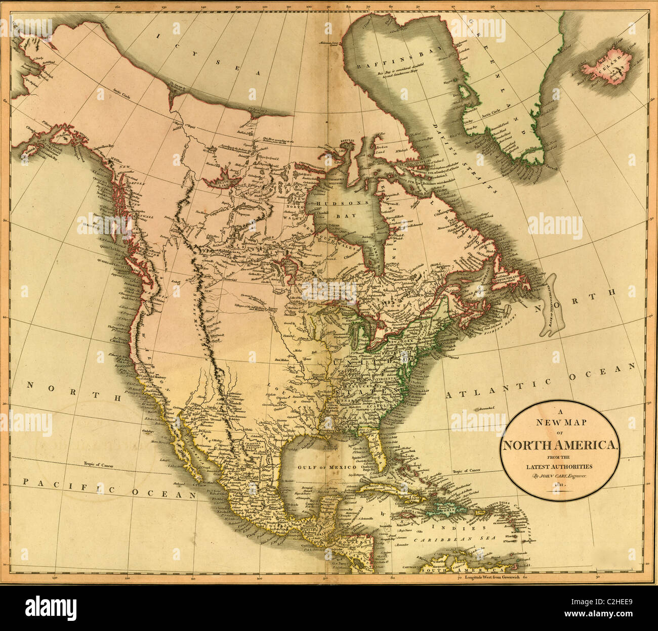 Amérique du Nord -1811 Banque D'Images