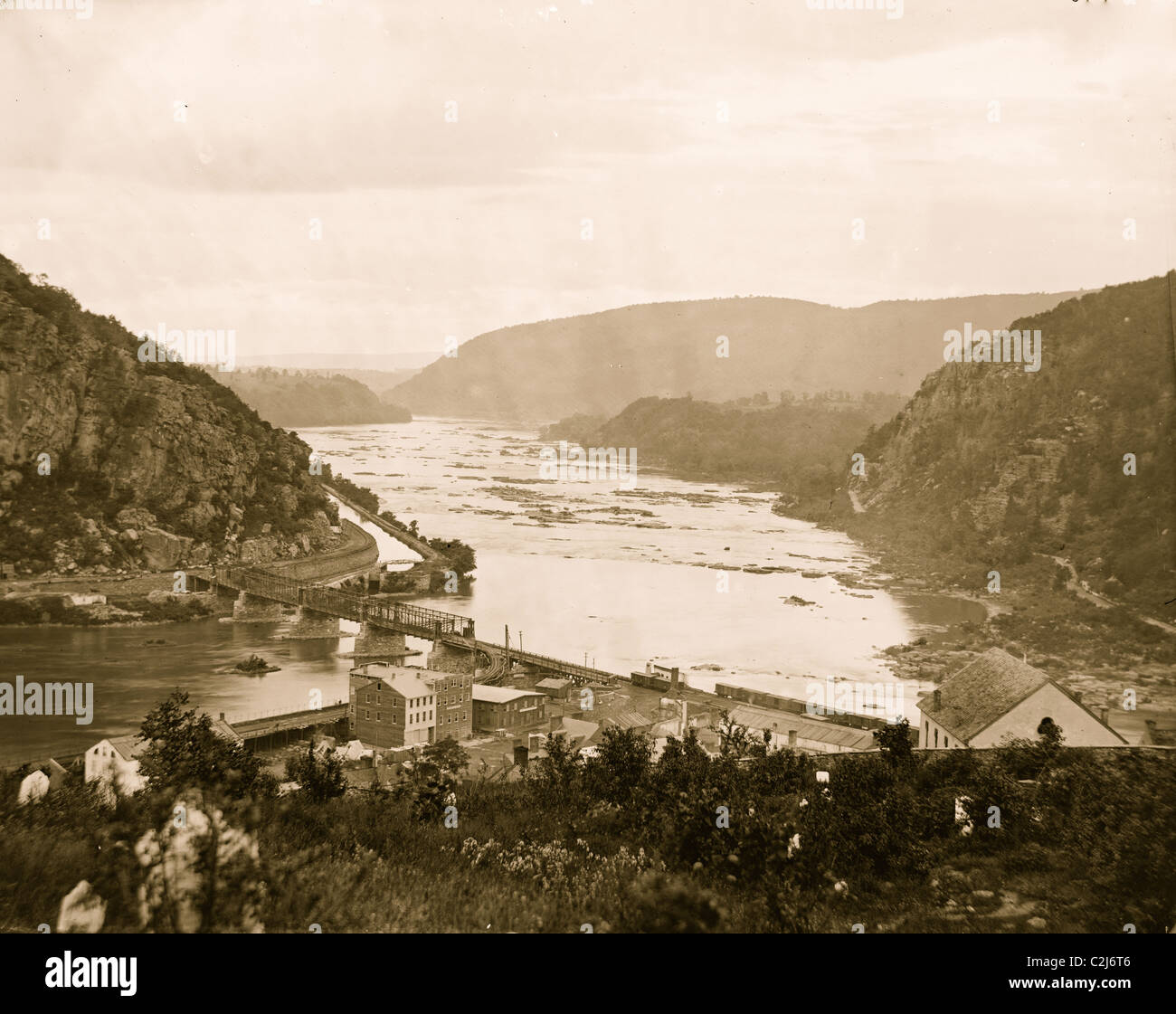 Harper's Ferry, West Virginia. Avis de Maryland Heights Banque D'Images