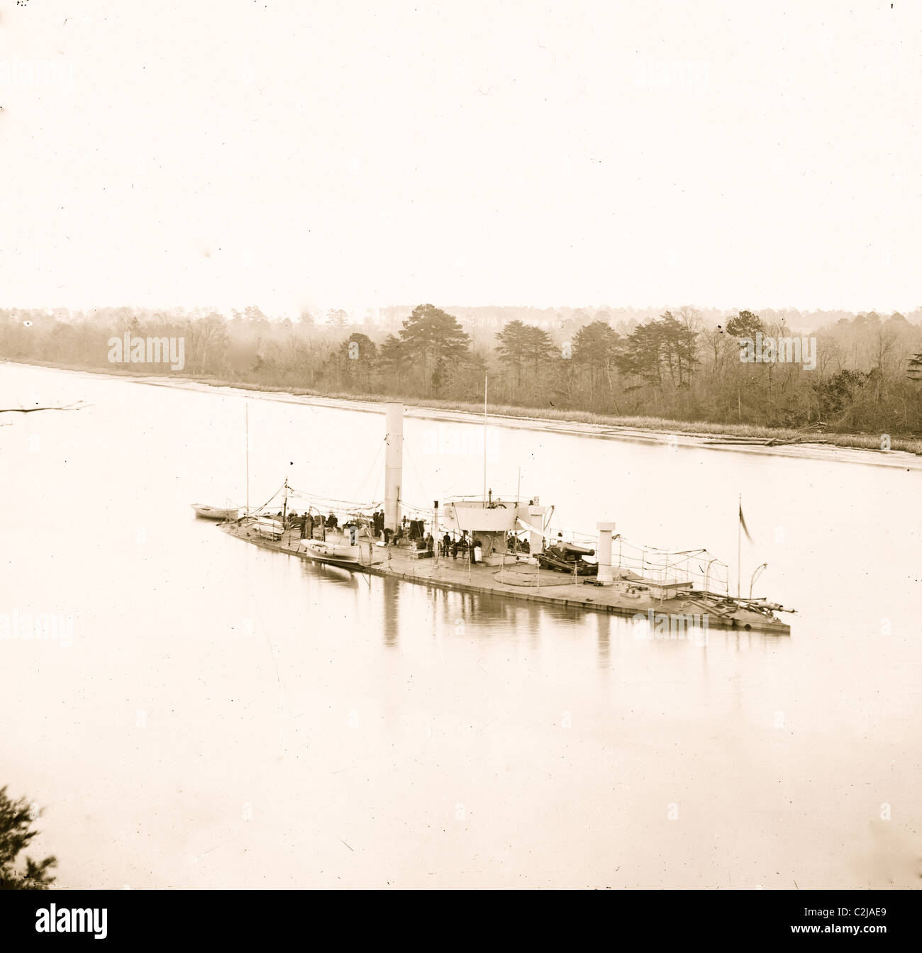 James River, Va. U.S.S. Casco, light-projet de surveiller Banque D'Images