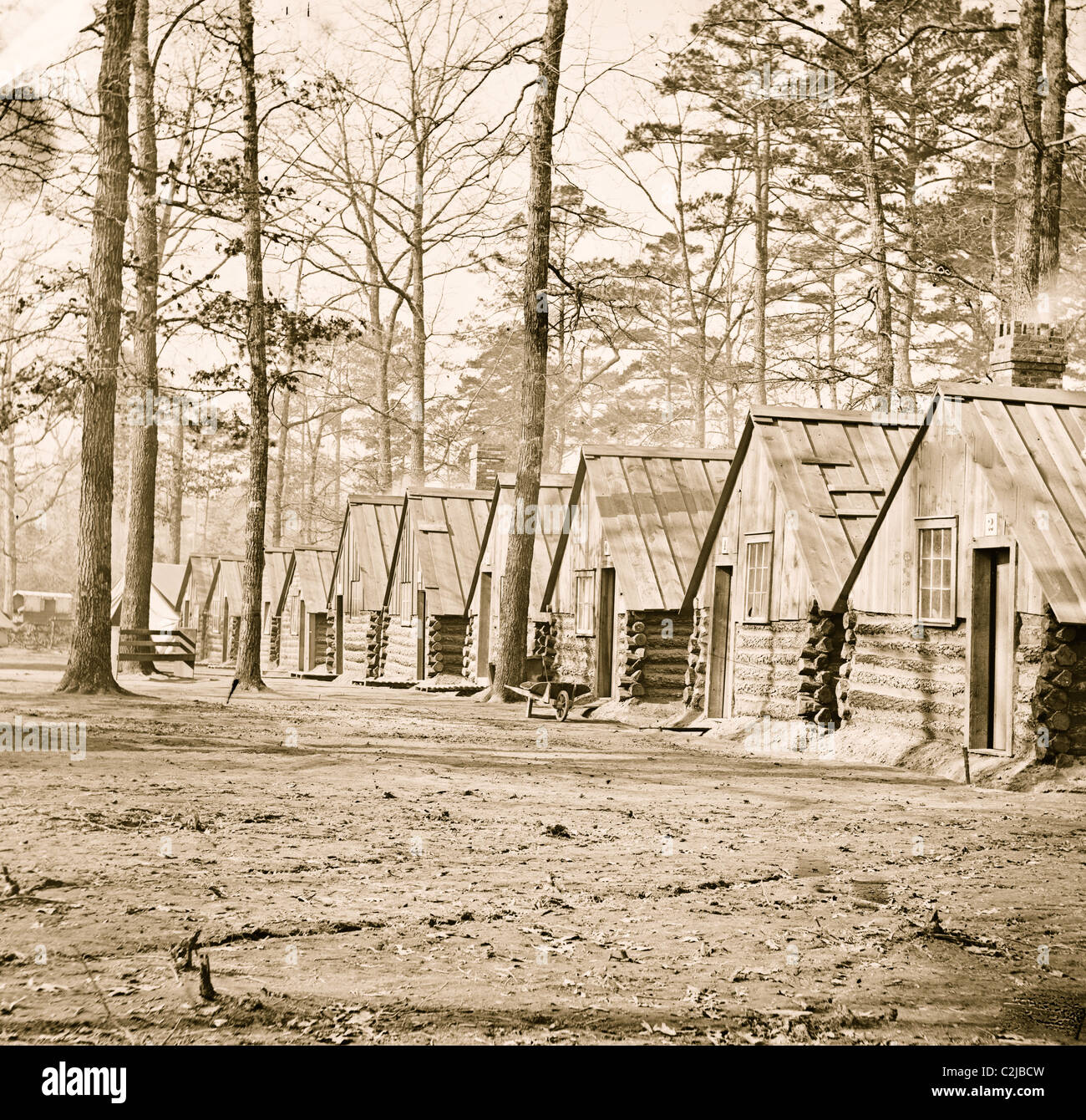 Quarts du soldat à Chapin's farm [Chapin's Bluff], Virginie (aux environs). Banque D'Images
