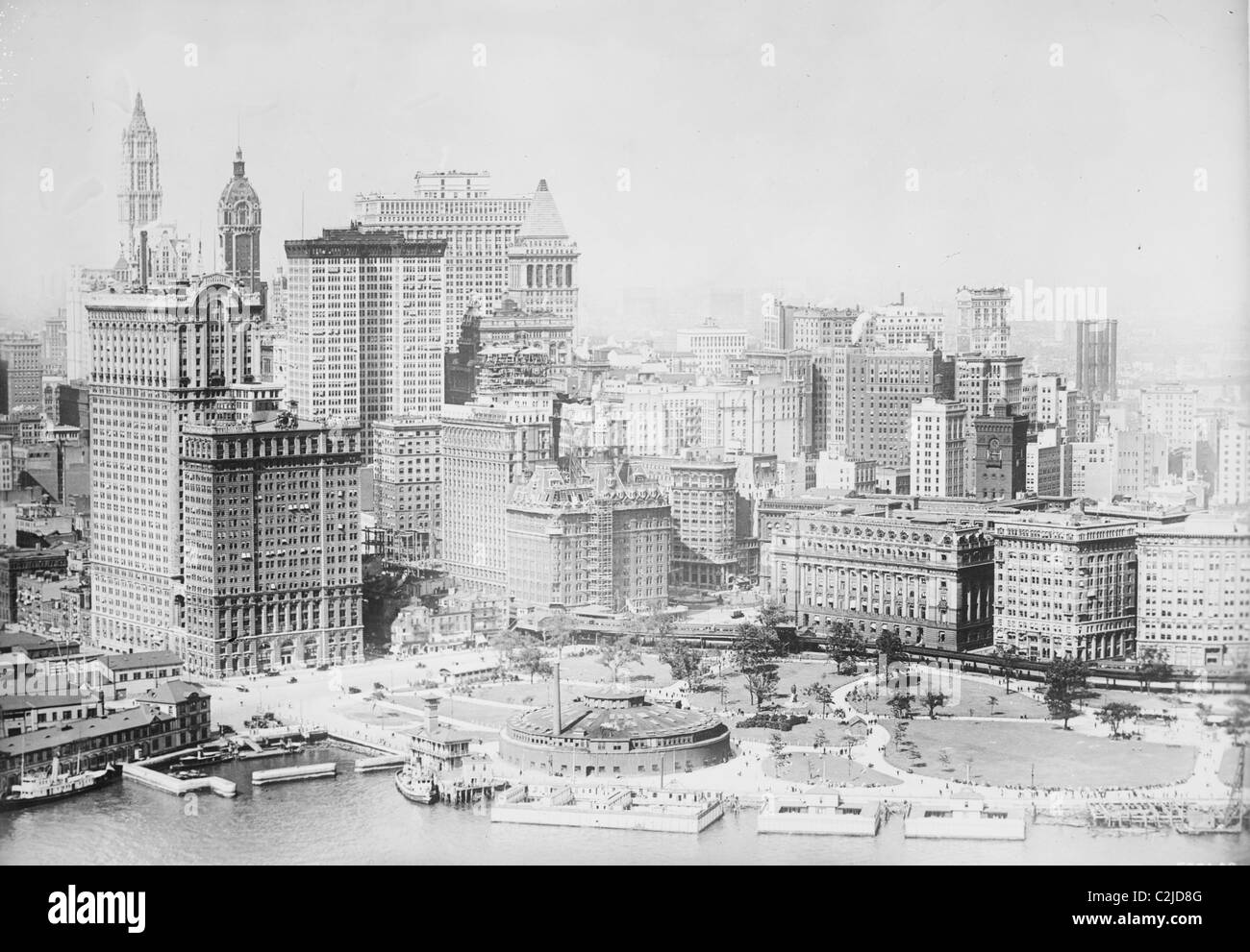 Lower Manhattan et la batterie de l'air - Skyline Banque D'Images