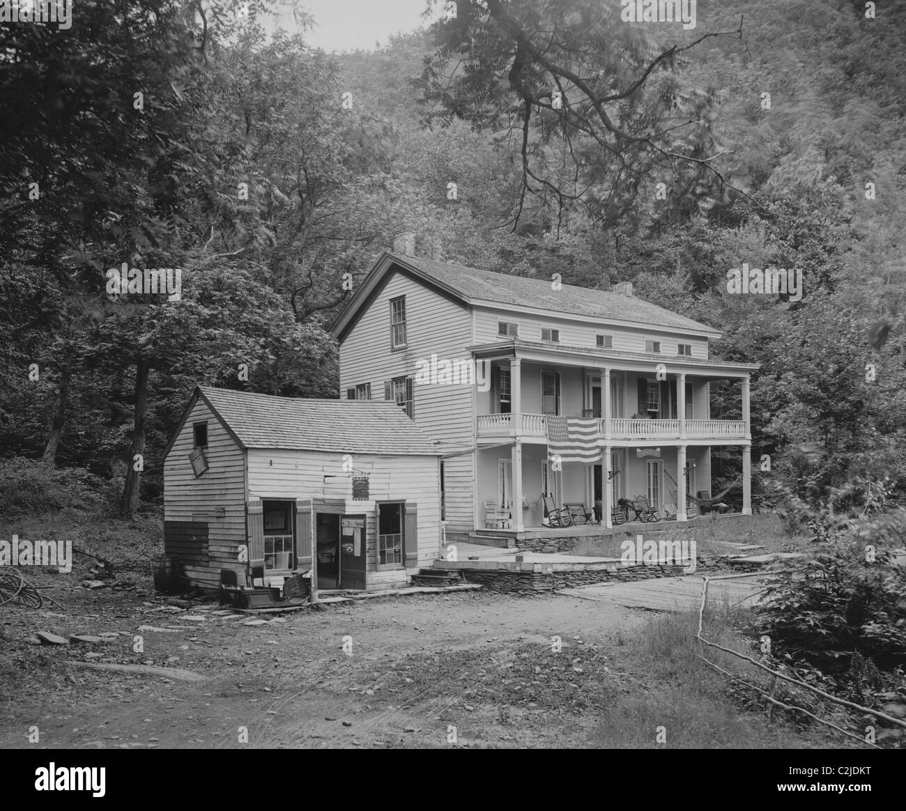 Maison Rip Van Winkle, Sleepy Hollow, les montagnes Catskill, N.Y. Banque D'Images