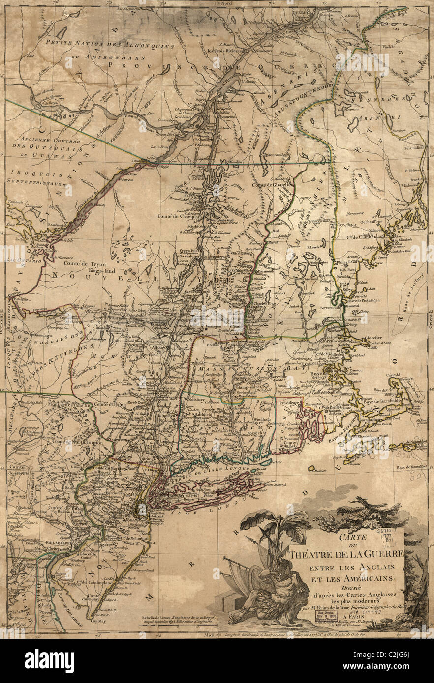 Théâtre de guerre dans les Treize Colonies - 1777 Banque D'Images Théâtre de guerre dans les Treize Colonies - 1777 Banque D'Images