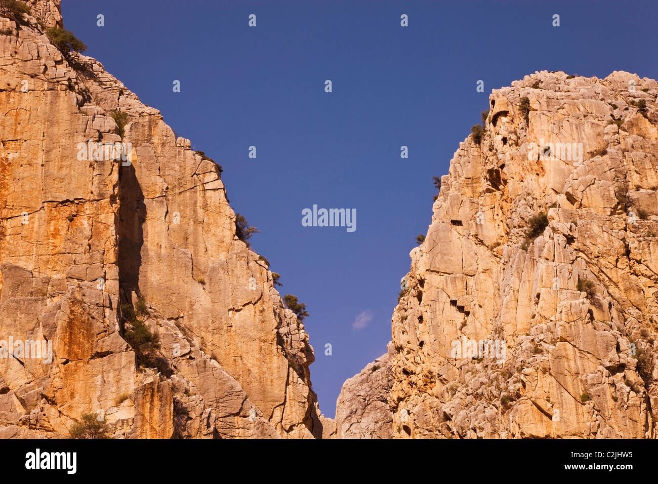 El Chorro Gorge près de Alora. Desfiladero De Los Gaitanes. La province de Malaga, Espagne Banque D'Images
