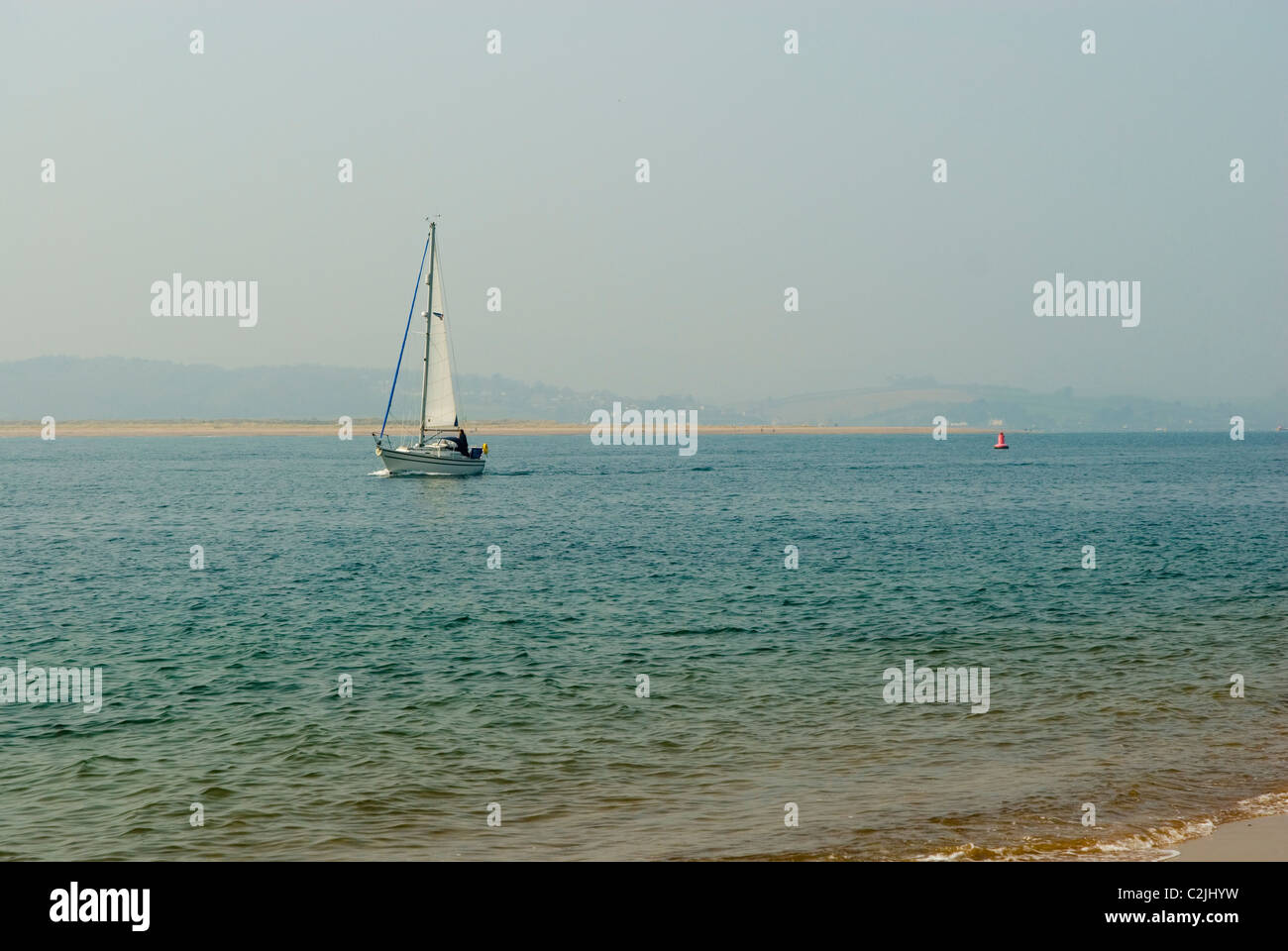 Location de bateau à juste à côté de la côte d'Exmouth, Devon, Angleterre Royaume-uni Banque D'Images