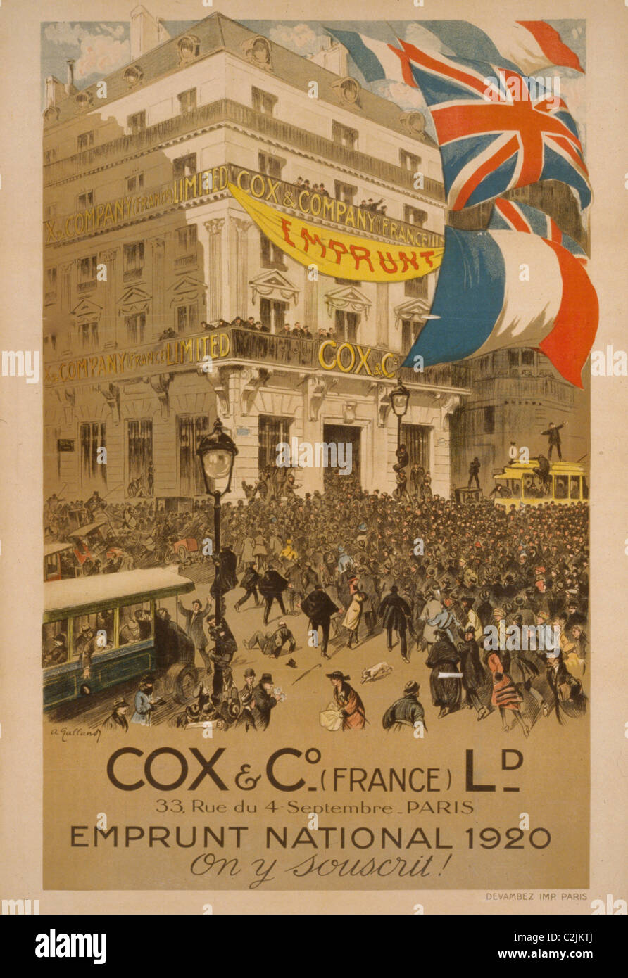 Cox & Co France Câb. L'emprunt national 1920. S'abonner. Banque D'Images