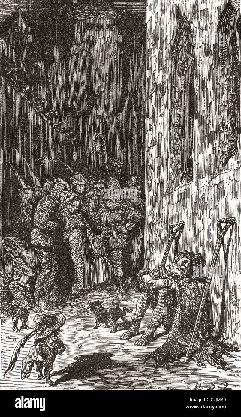 Après une illustration de Gustave Doré pour Les Contes drolatiques de Balzac. Banque D'Images
