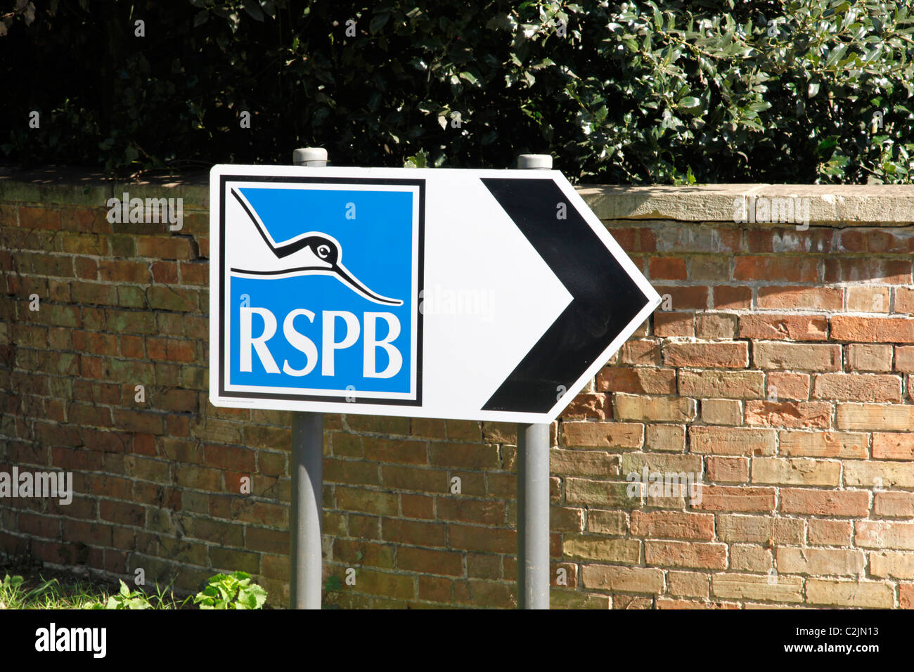Panneau d'entrée RSPB Sandy Bedfordshire Banque D'Images