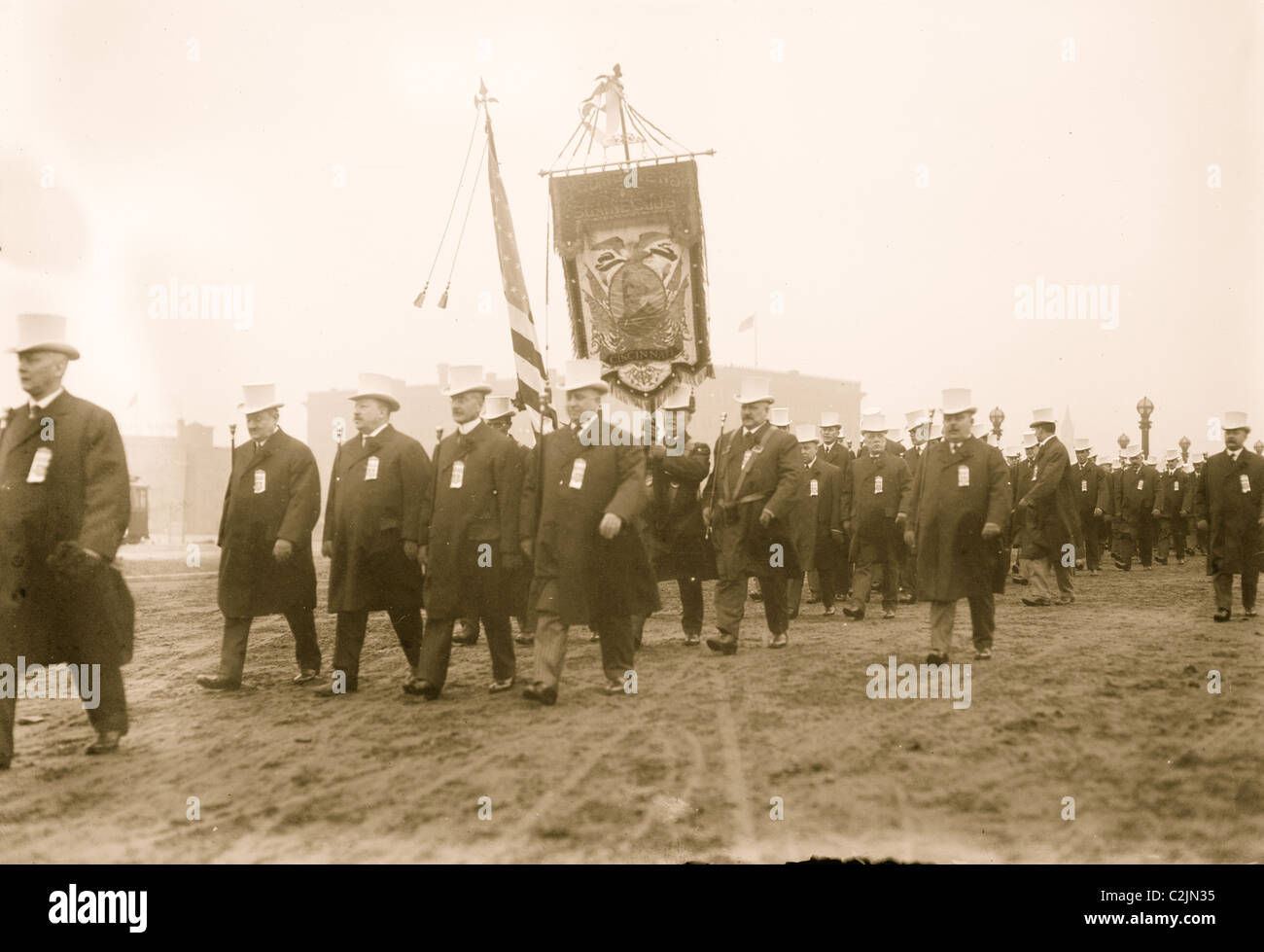 Défilé Inaugural Taft, J.G. Blaine marcher avant de Young Men's Club of Cincinnati, Washington, D.C. Banque D'Images