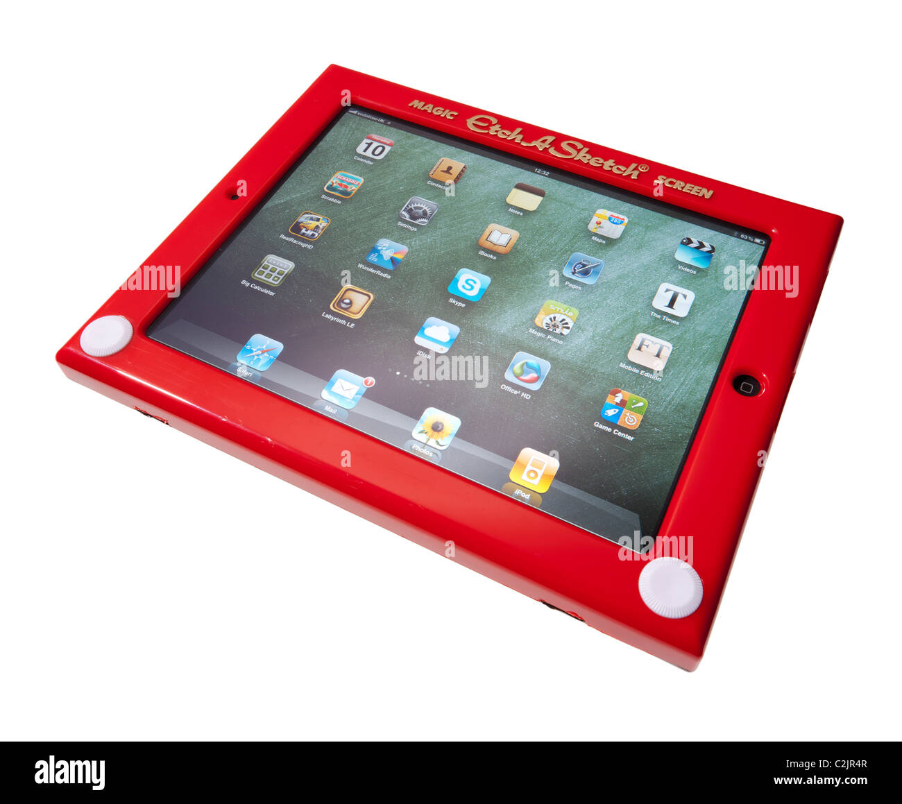 Apple iPad 1 dans un cas d'Etch a Sketch Banque D'Images