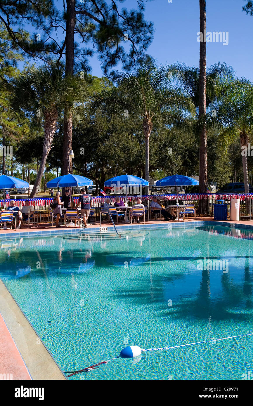 Le soleil de l'Encore Maison de Vacances RV Resort Daytona Beach, FL, Ormond Banque D'Images