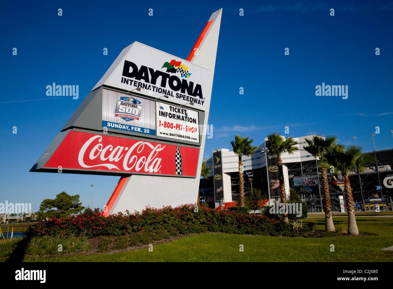 Entrée privée, Daytona International Speedway, Daytona Beach, FL Banque D'Images