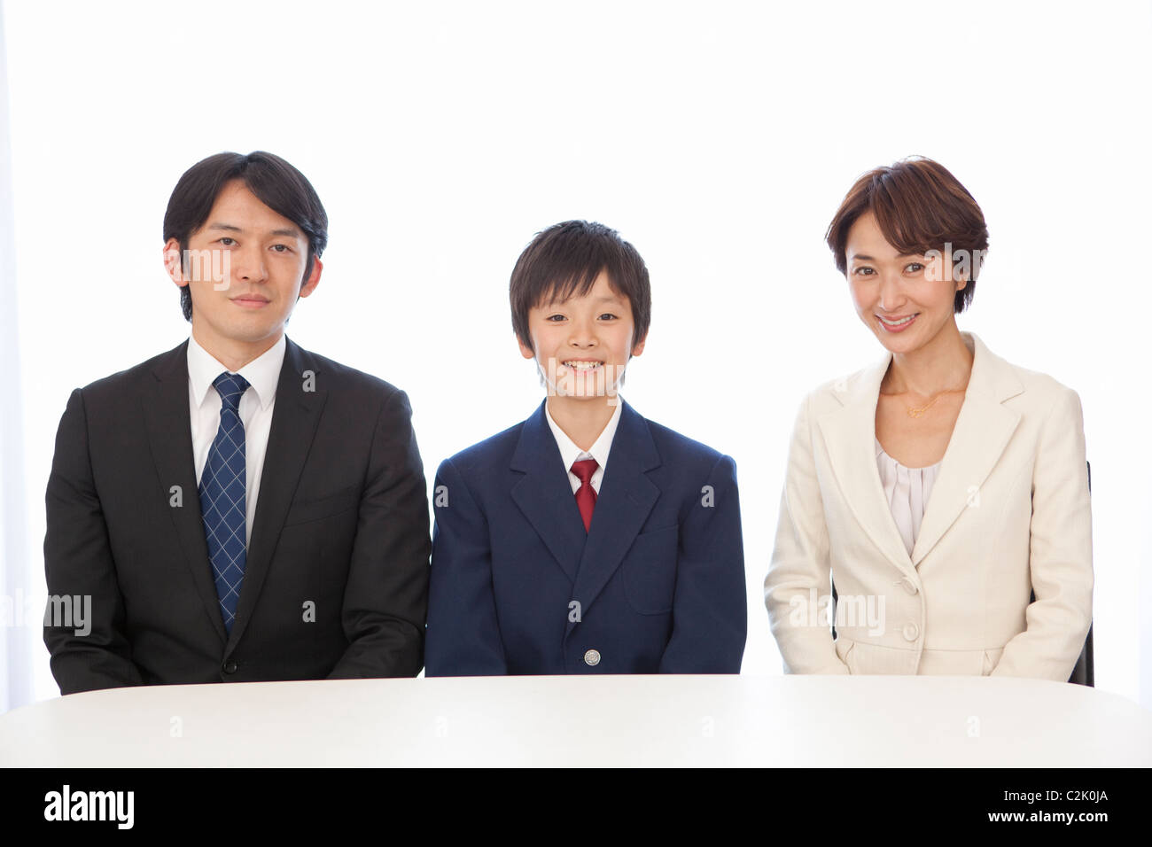 Portrait de Junior High School Boy et les Parents Banque D'Images