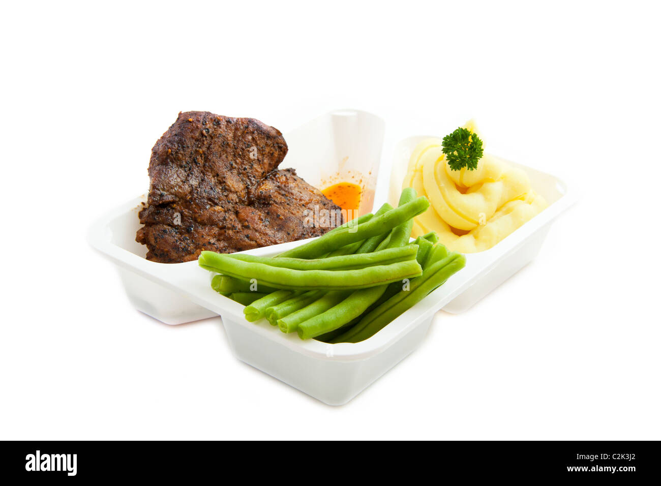 Plaque spéciale avec légumes viande et purée de pommes de terre Banque D'Images