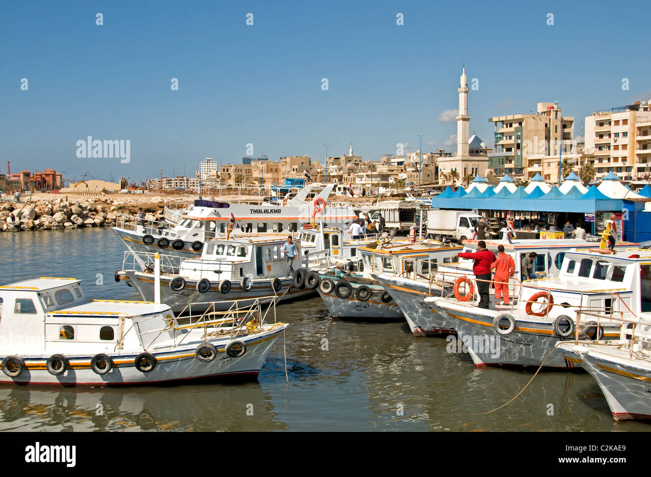 Tartous Tartous port mer Syrie ville était connue comme Antartus Antaradus Tortosa par les croisés Banque D'Images