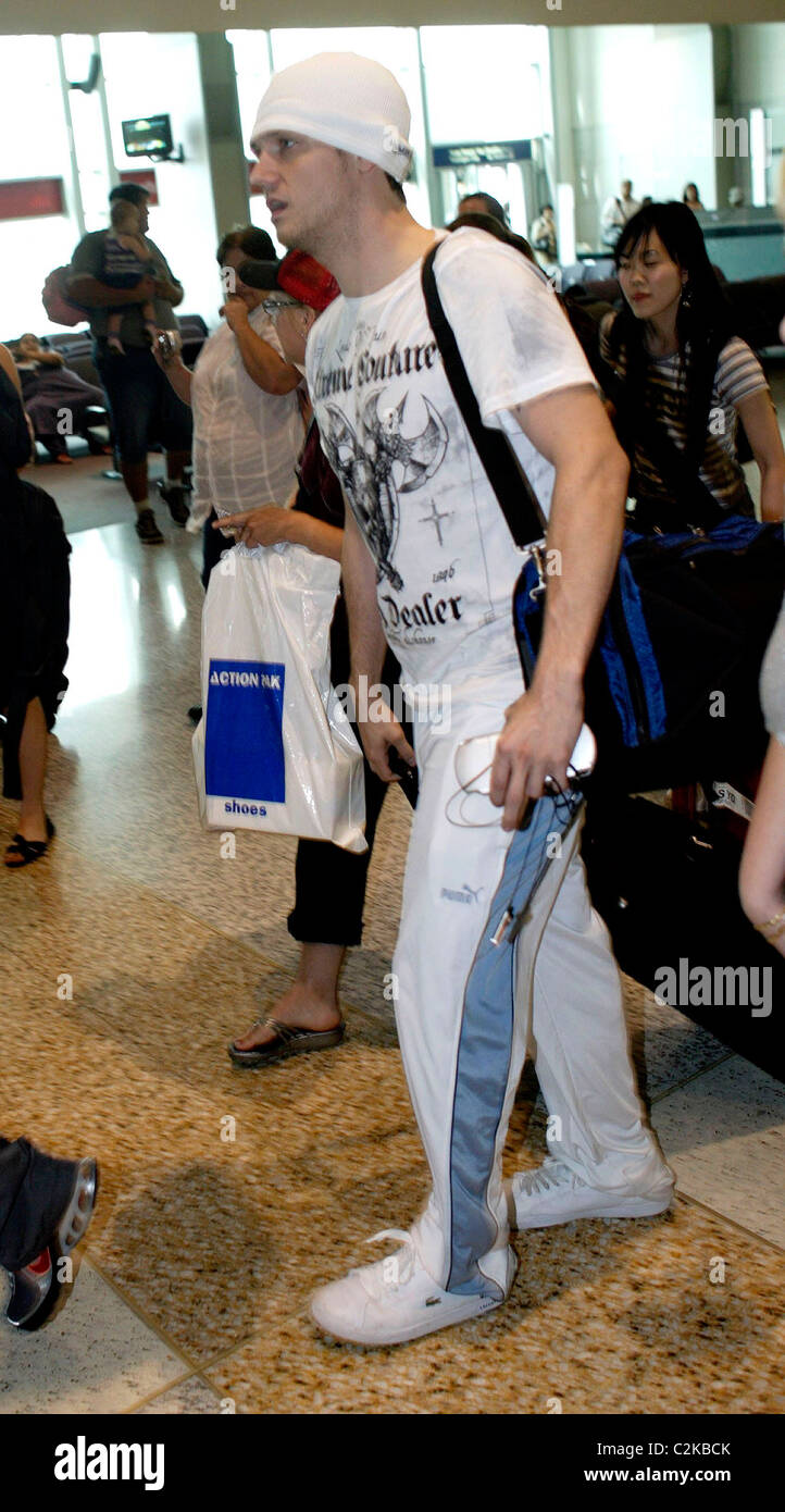 Nick Carter les Backstreet Boys arrivant à l'aéroport de Sydney Sydney, Australie. 21.02.08 Robert Wallace/ Banque D'Images