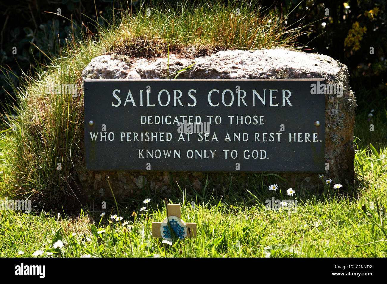 Sailor's Corner, St Mary's Churchyard, Rhossili, Gower, au Pays de Galles Banque D'Images