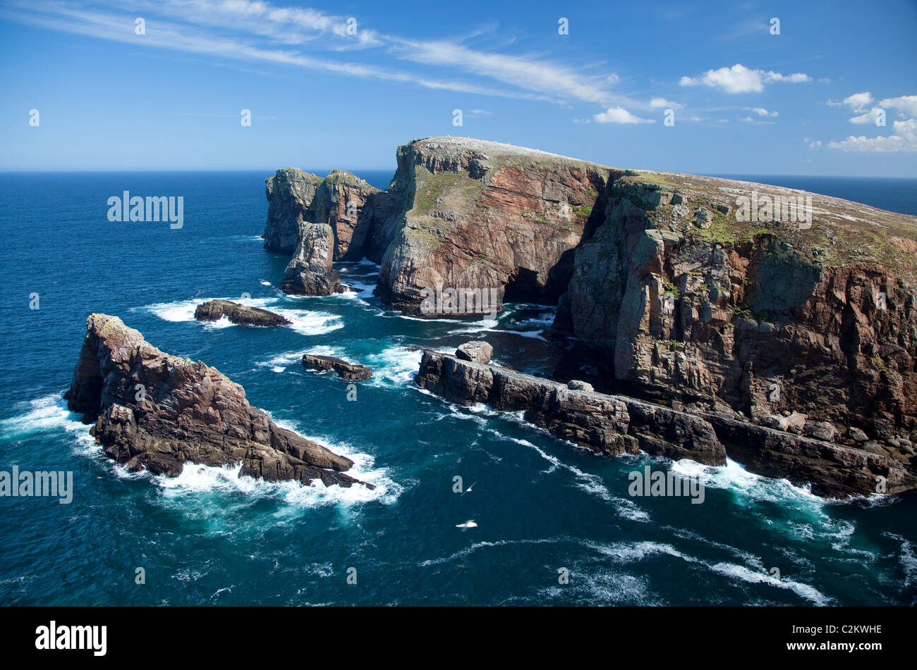 Les falaises de Balair Dun, à l'extrémité nord-est de l'île de Tory, comté de Donegal, Irlande. Banque D'Images