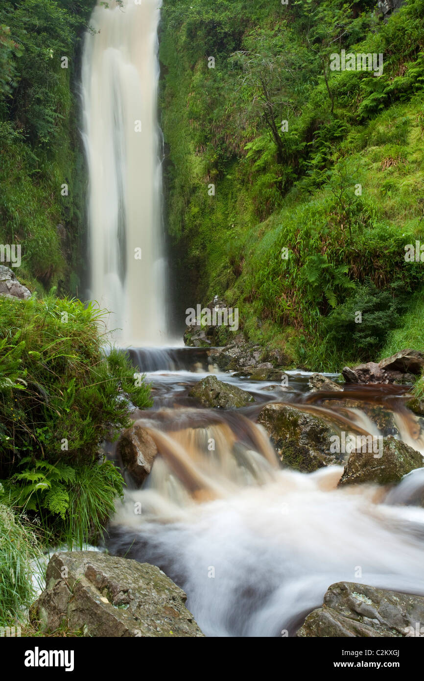 Glenevin Cascade, Clonmany, Inishowen, Co Donegal, Irlande. Banque D'Images