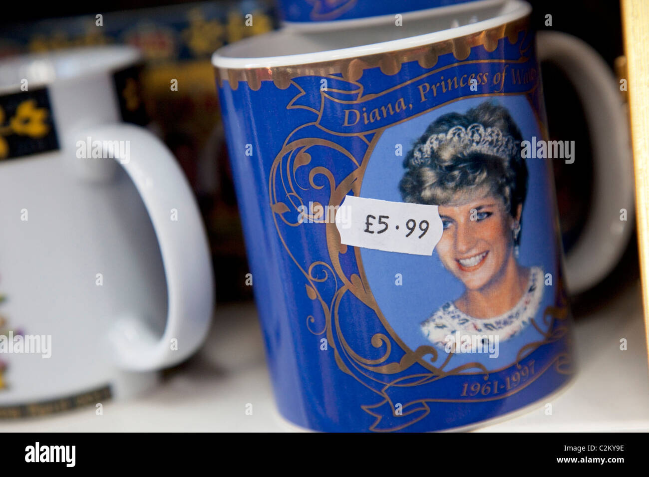 La boutique de souvenirs. La princesse Diana. Banque D'Images
