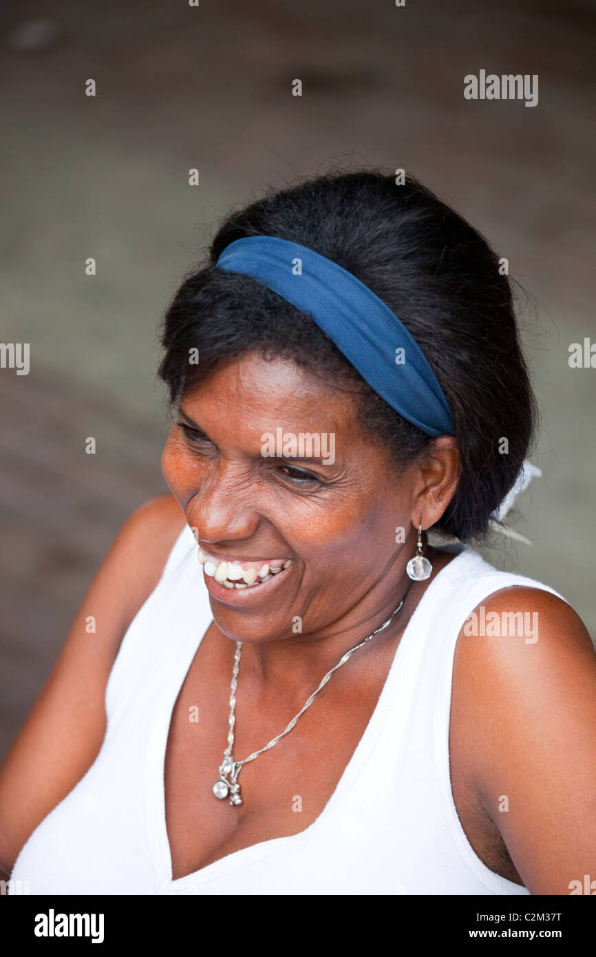 Femme colombienne, Getsamani, vieille ville, Carthagène, Colombie Banque D'Images