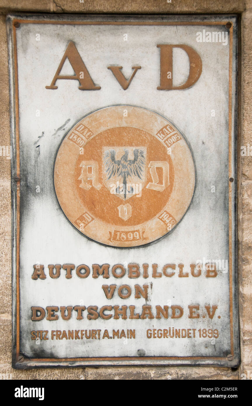 Automobilclub von Deutschland ancien panneau d'Automobile Club d'Allemagne signent une vieille billboard Banque D'Images