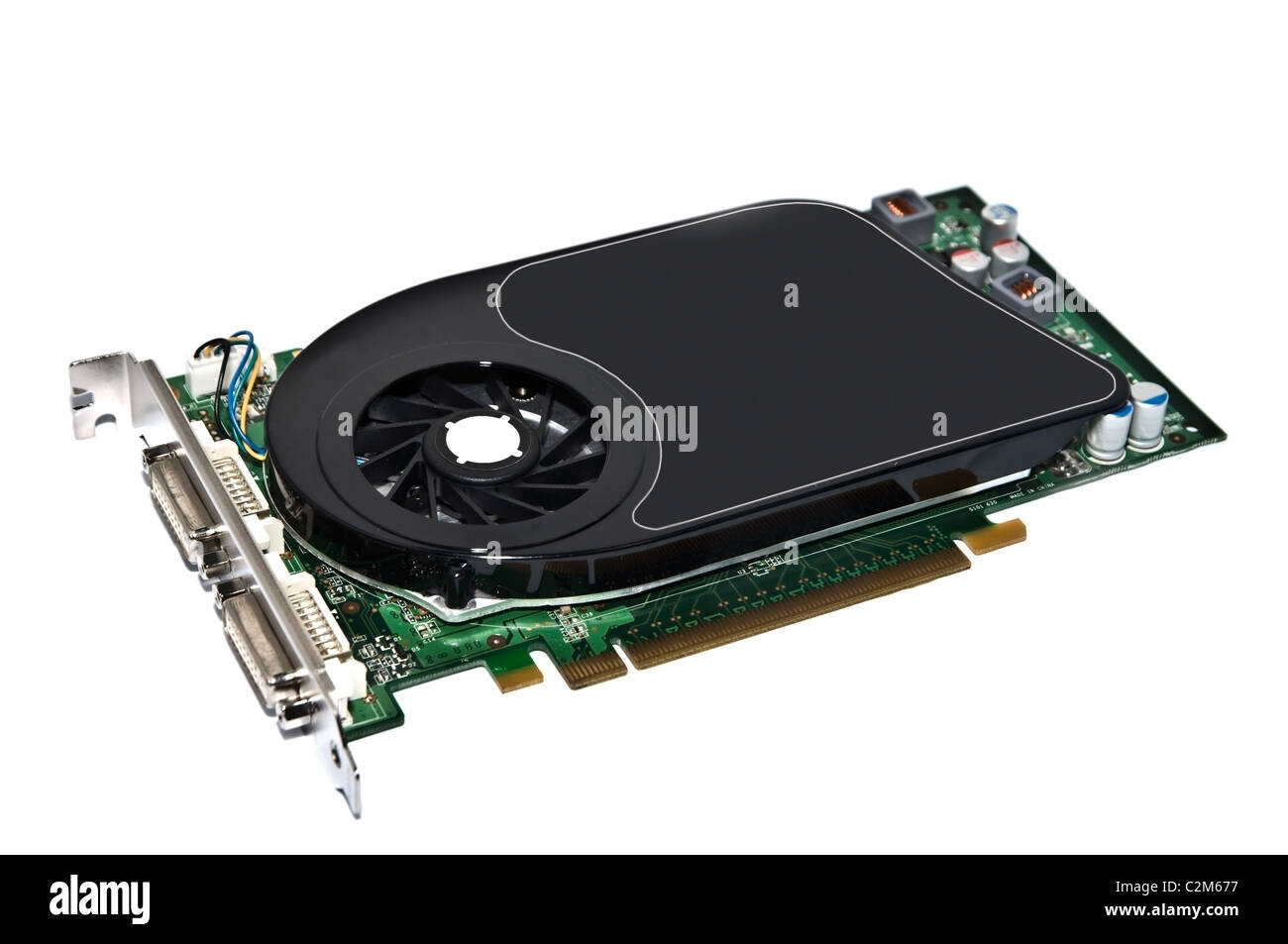 Circuit de la carte graphique sur fond blanc. Banque D'Images
