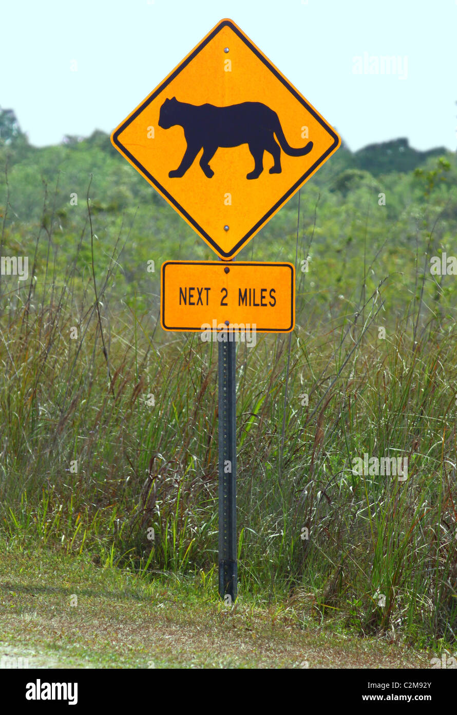 Florida Panthers Panneau routier Banque D'Images