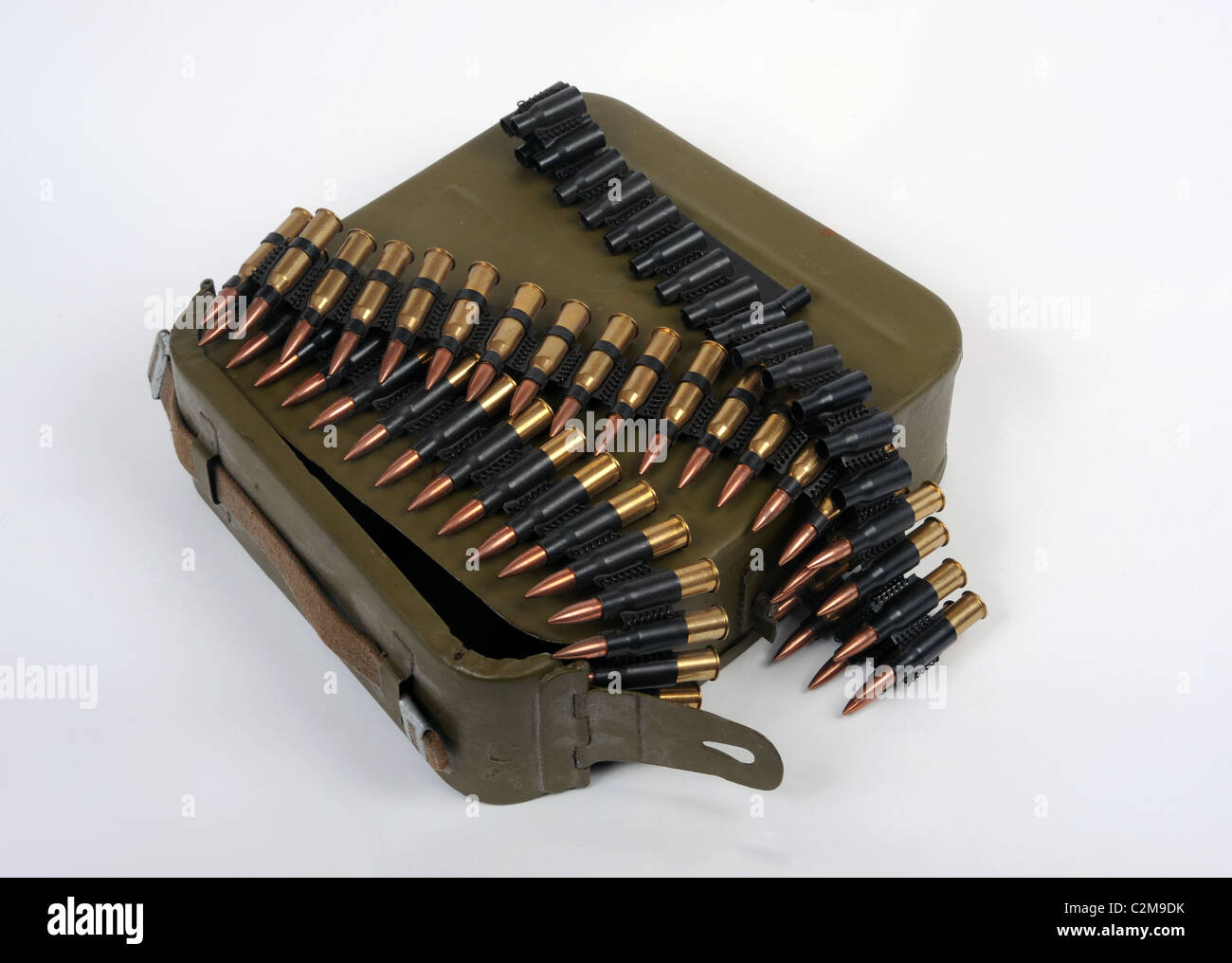 Fédération de 7.62mm Munitions de mitrailleuses nourris de courroie Banque D'Images