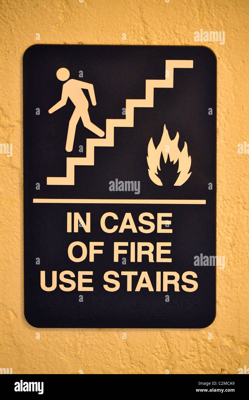 En cas de signalisation d'incendie panneau d'avertissement Banque D'Images