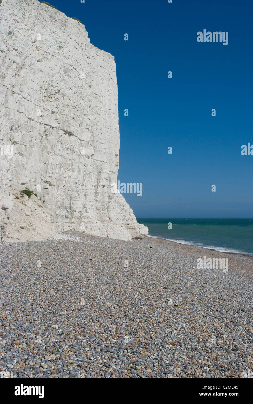 Les falaises blanches de Seven Sisters Beach, East Sussex, Angleterre Banque D'Images