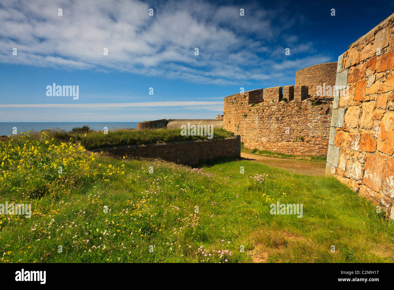 Mur de la forteresse de Fort Hommet Guernesey Banque D'Images