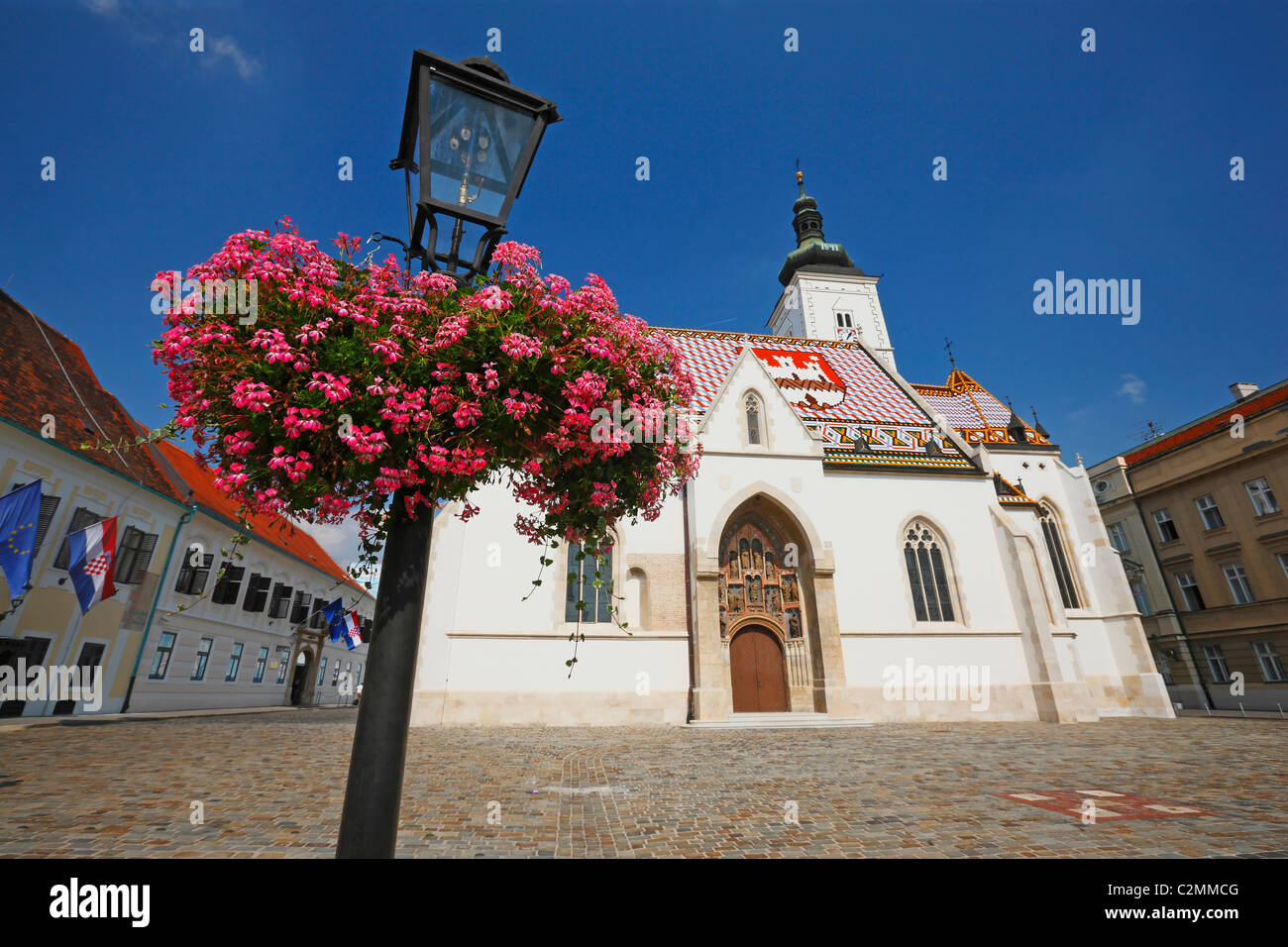L'église St Mark Zagreb ville haute. Banque D'Images