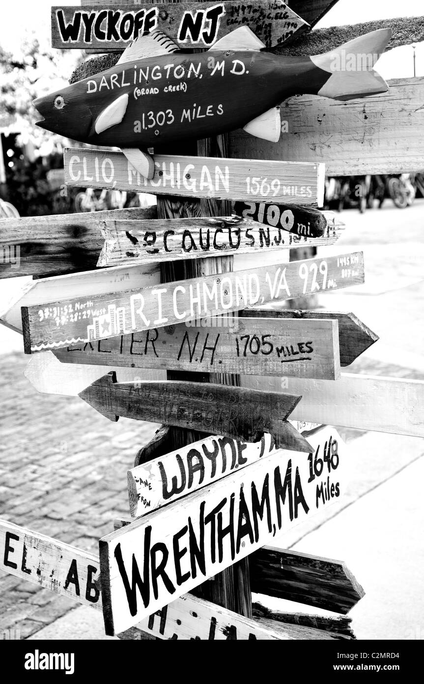Indications d'inscription, Key West, Floride, USA Banque D'Images
