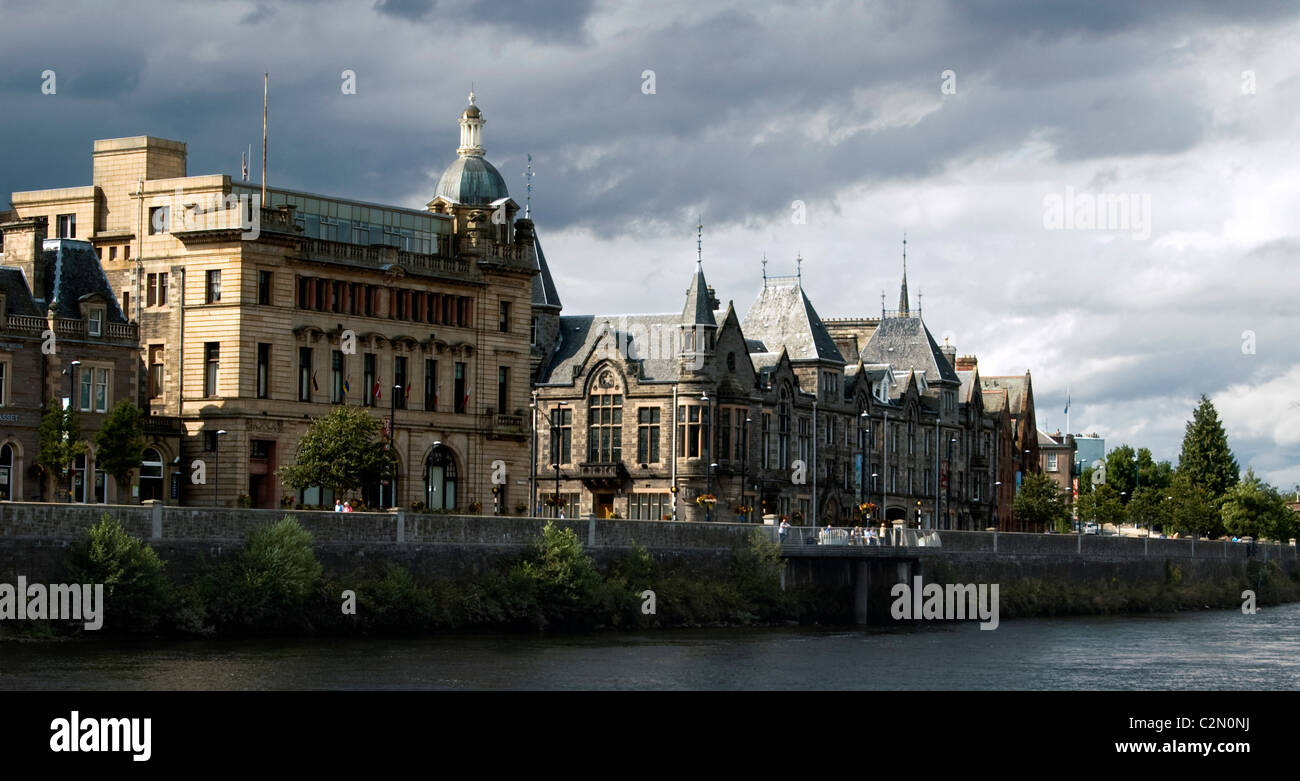 Riverfront Vue de Perth, Ecosse Banque D'Images