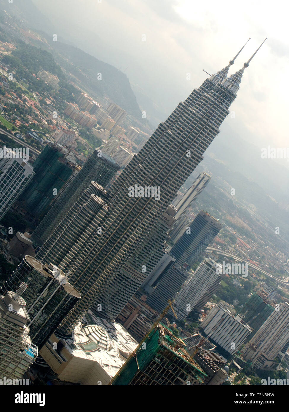 Les tours jumelles Petronas de Kuala Lumpur, Malaisie. Banque D'Images