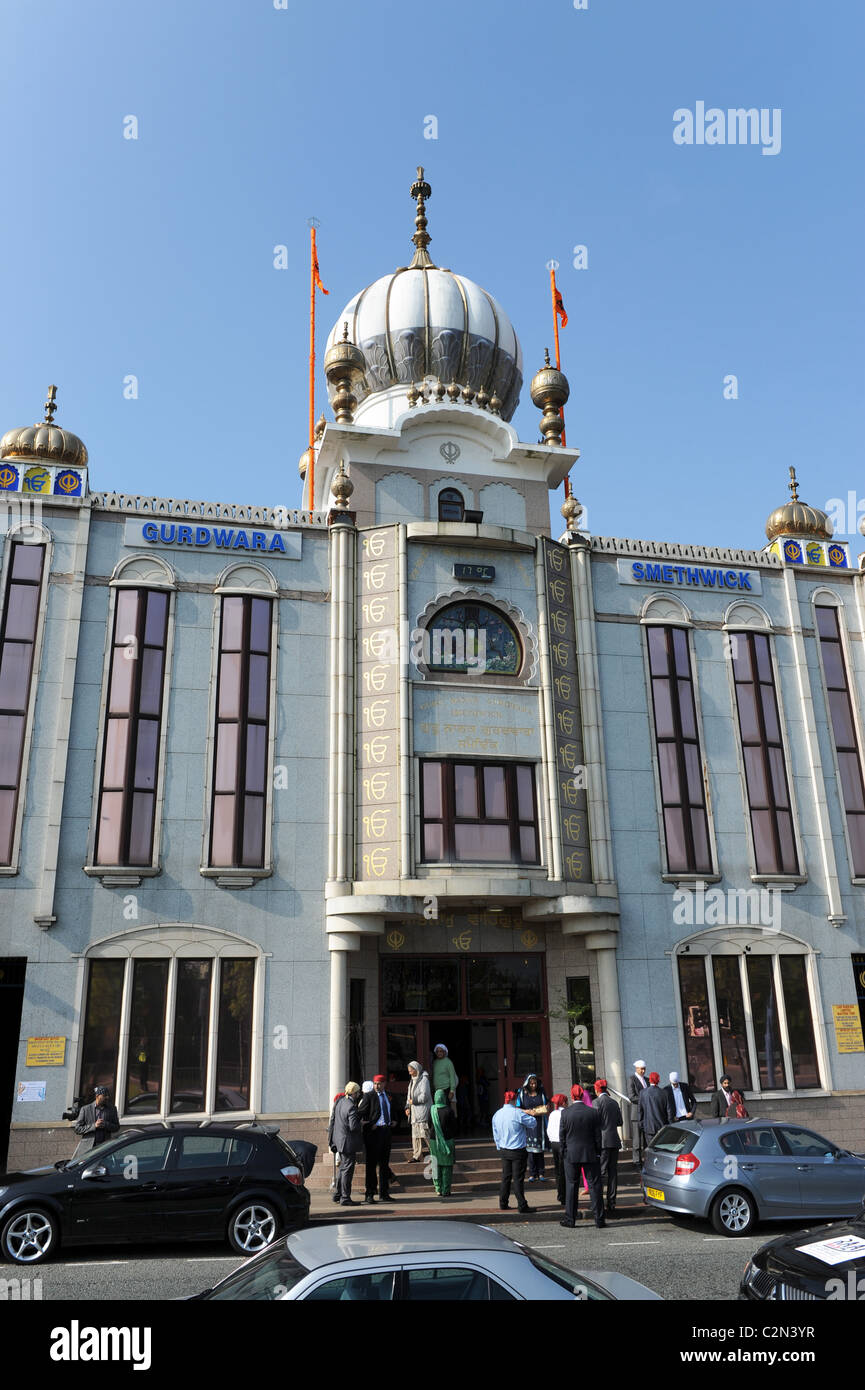 Temple Sikh Gurdwara Guru Nanak dans Smethwick près de Birmingham au Royaume-Uni. Banque D'Images