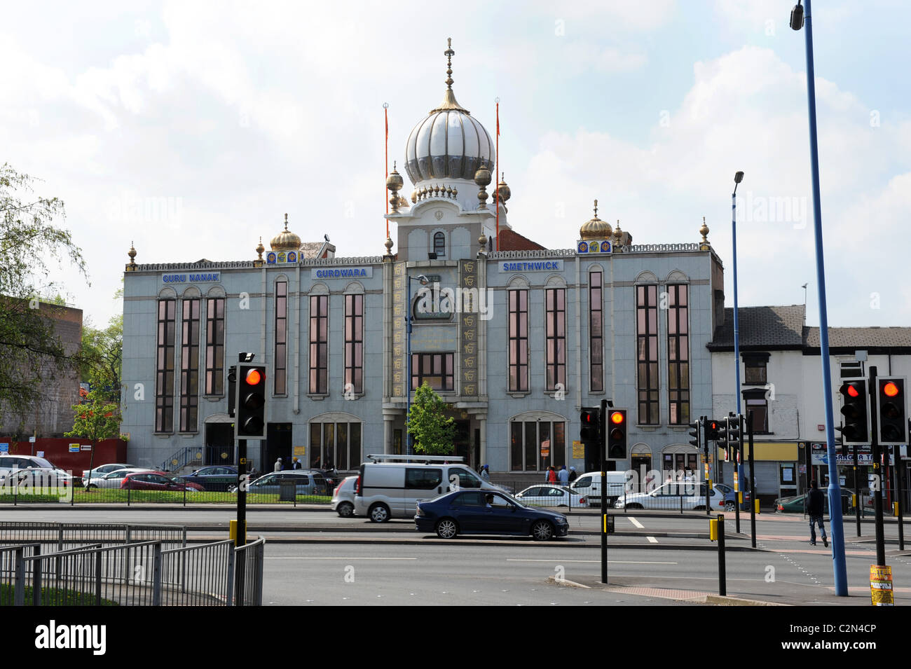 Temple Sikh Gurdwara Guru Nanak dans Smethwick près de Birmingham au Royaume-Uni. Banque D'Images