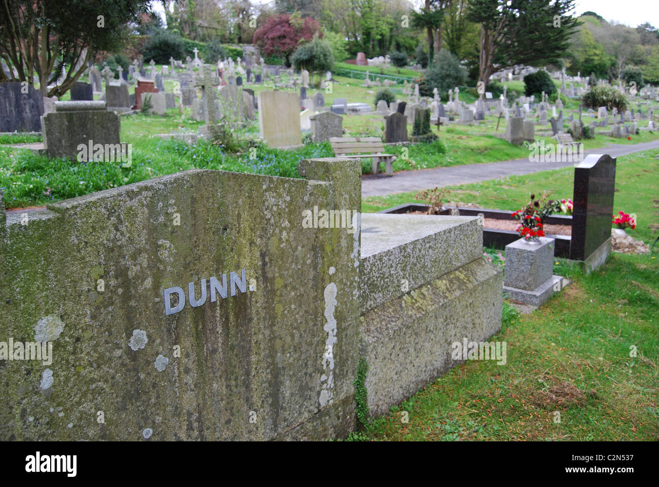 Epitaph Dunn, Swanpool grave yard, Falmouth, Cornwall, UK Banque D'Images