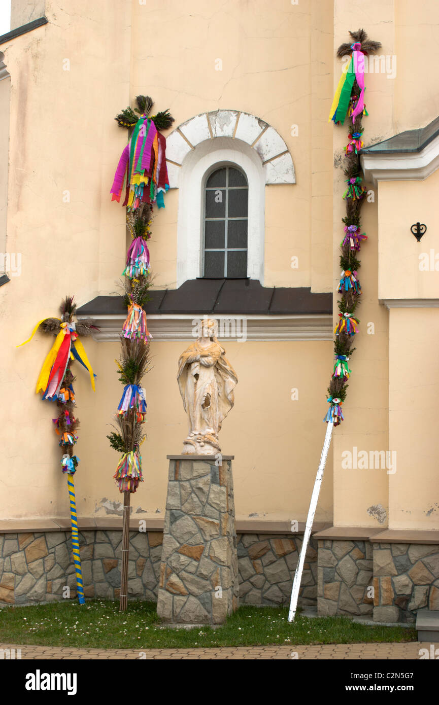 Palm de Pâques, tradition sur la Pologne du sud Le dimanche des Rameaux Banque D'Images