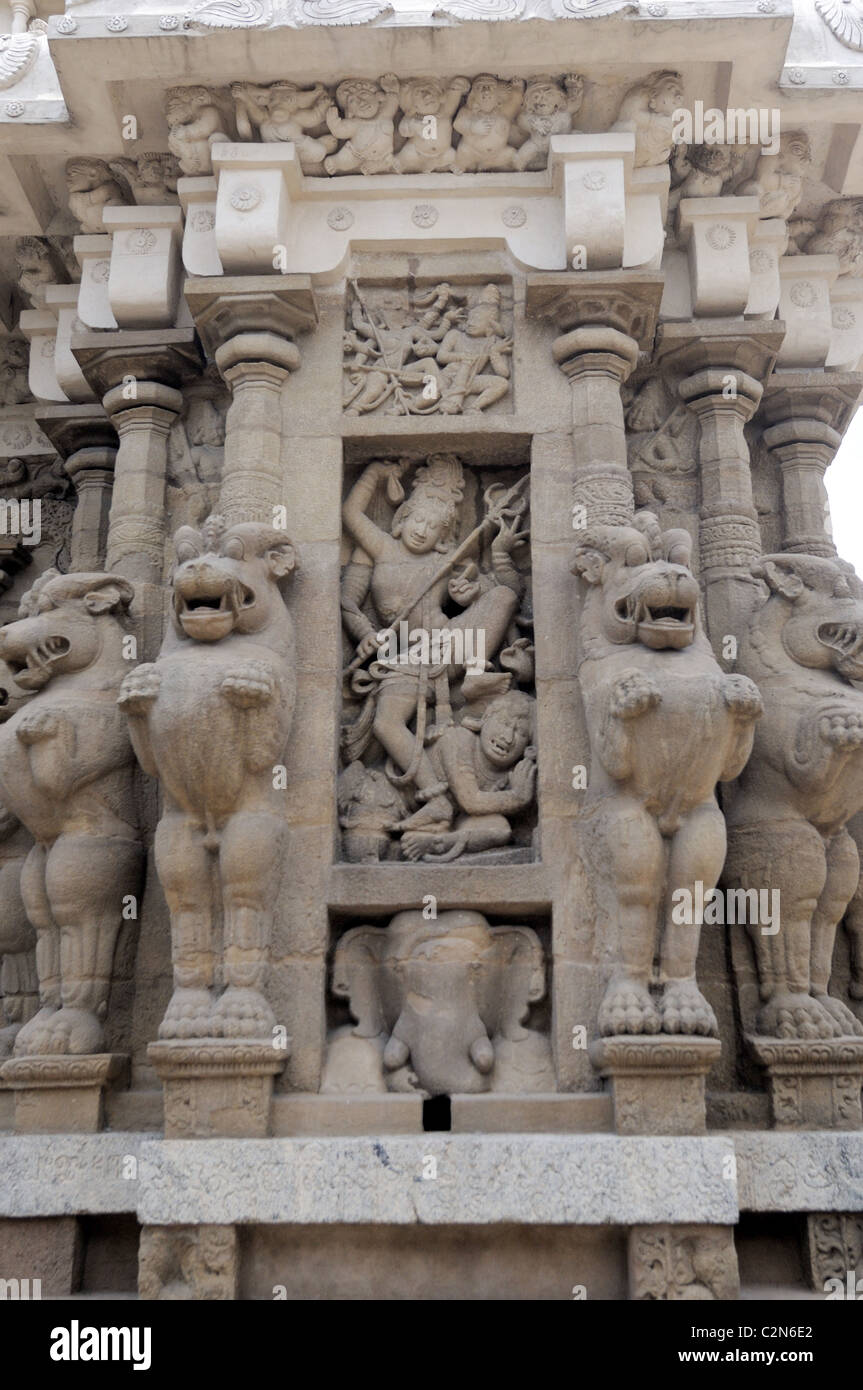 Un ancien temple hindou de kancheepuram inde Banque D'Images
