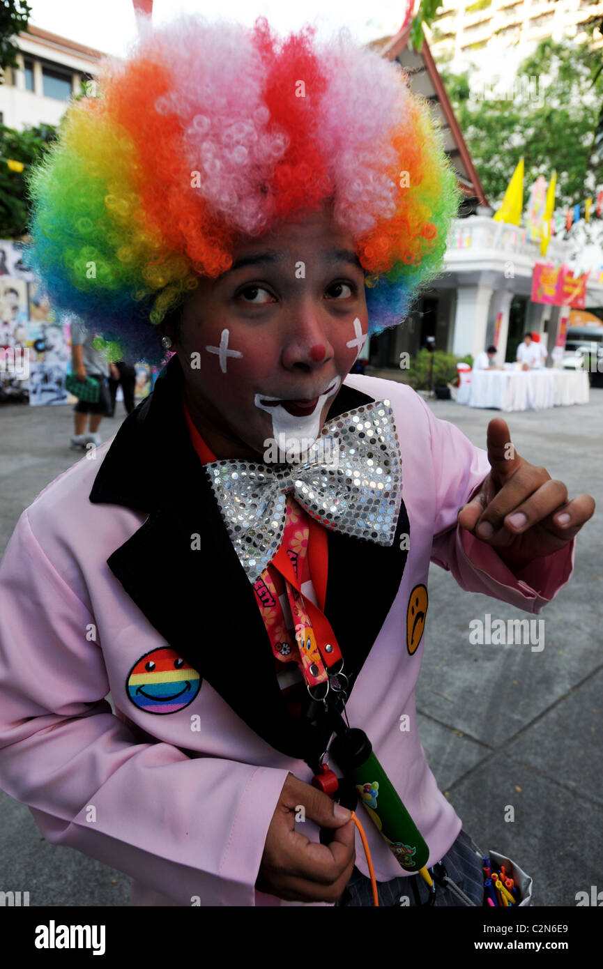 Funny clown, les émotions et les expressions , la vie quotidienne, l'histoire de Bangkok, Bangkok, Thaïlande Banque D'Images