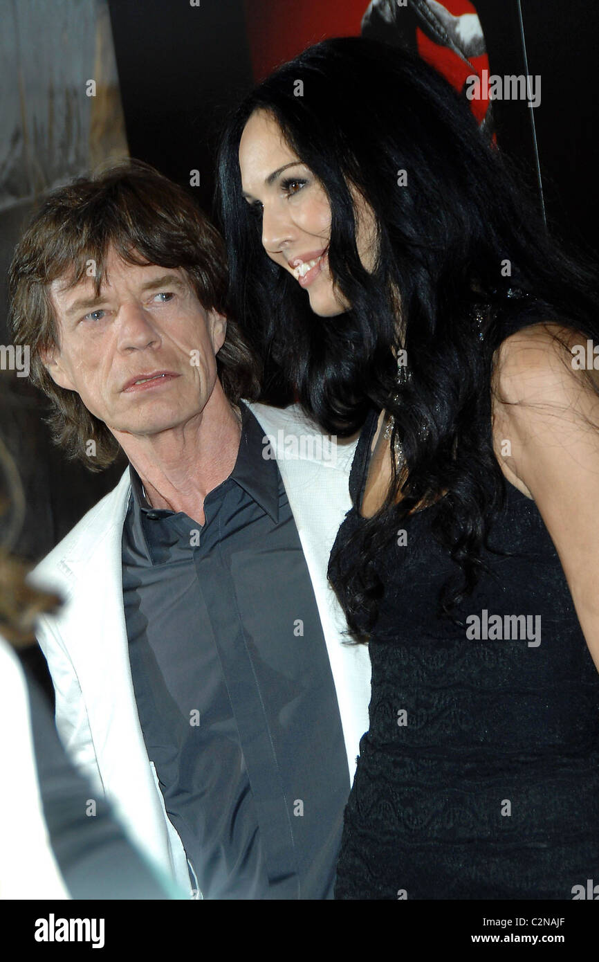 Mick Jagger et l'Wren Scott au New York Première de 'Shine a Light' tenu à la Ziegfield Theatre New York City, USA - Banque D'Images