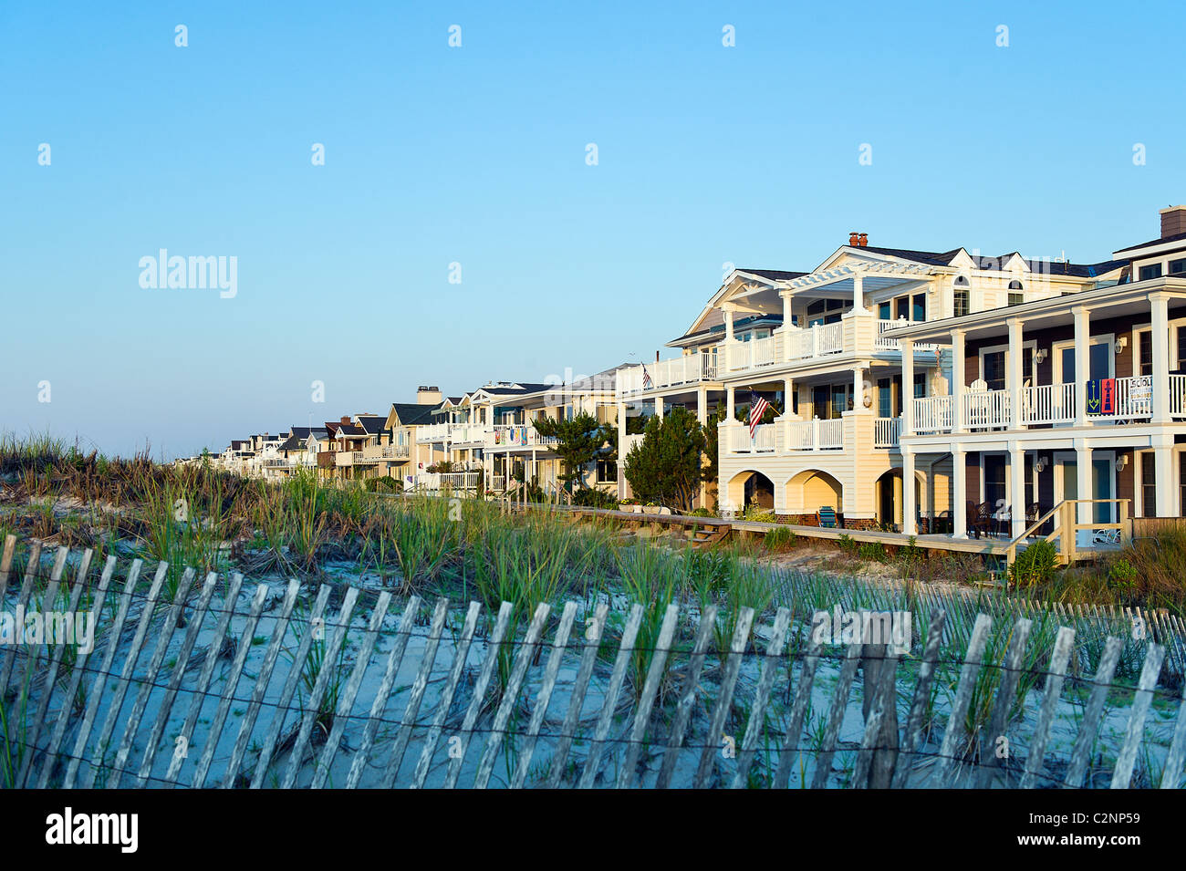 Maisons en bord de mer à Ocean City, New Jersey, USA Banque D'Images